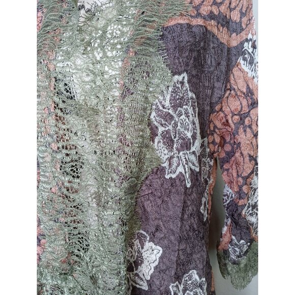 Kiana Gallery Large Waterfall Cardigan, Multi Textile Lagenlook Art to Wear Boho - Picture 3 of 6